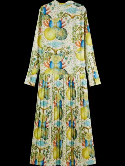 MAXI PLEATED DRESS EMBASSY OF THE FREE MIND PRINT-Scotch & Soda New