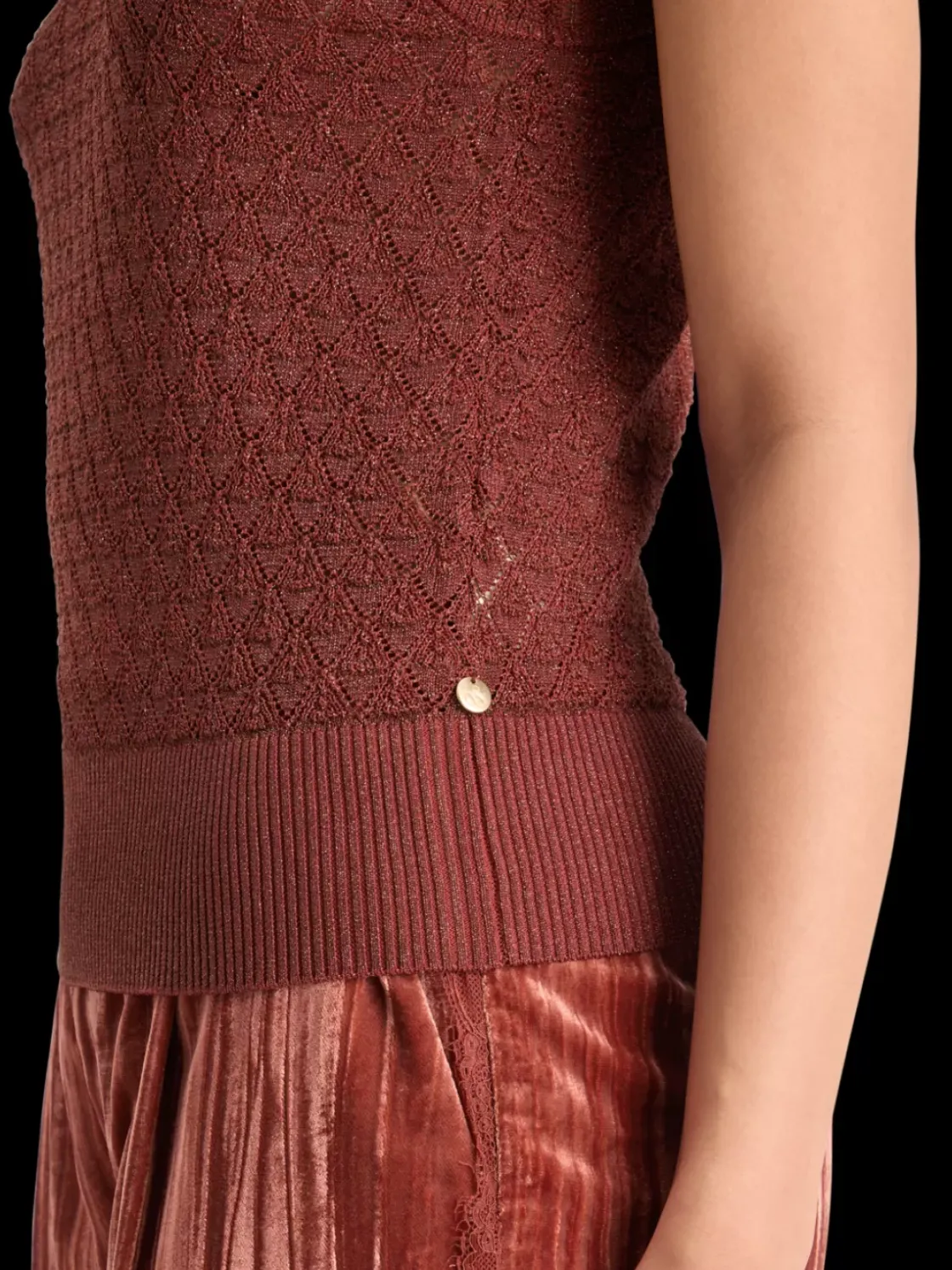 METALLIC POINTELLE KNITTED TANK-Scotch & Soda Discount