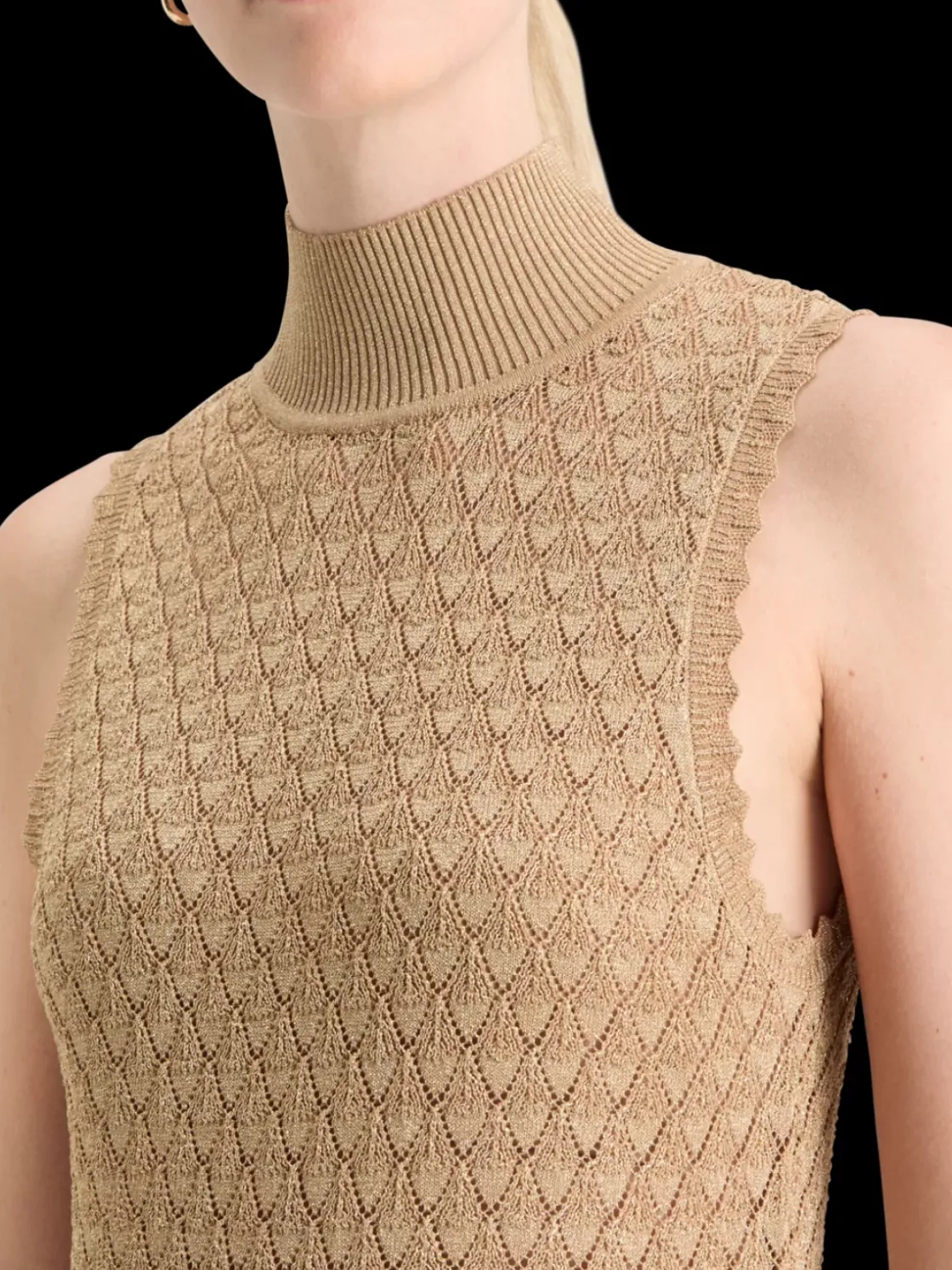 METALLIC POINTELLE KNITTED TANK-Scotch & Soda Discount