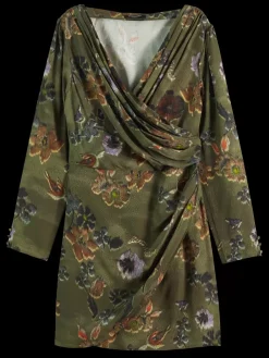 Mini viscose jacquard wrap dress-Scotch & Soda Sale