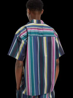 Multicolour striped fine cotton poplin hawaii shirt-Scotch & Soda Fashion