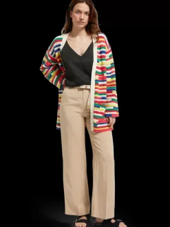MULTICOLOURED INTARSIA KNITTED CARDIGAN-Scotch & Soda Outlet