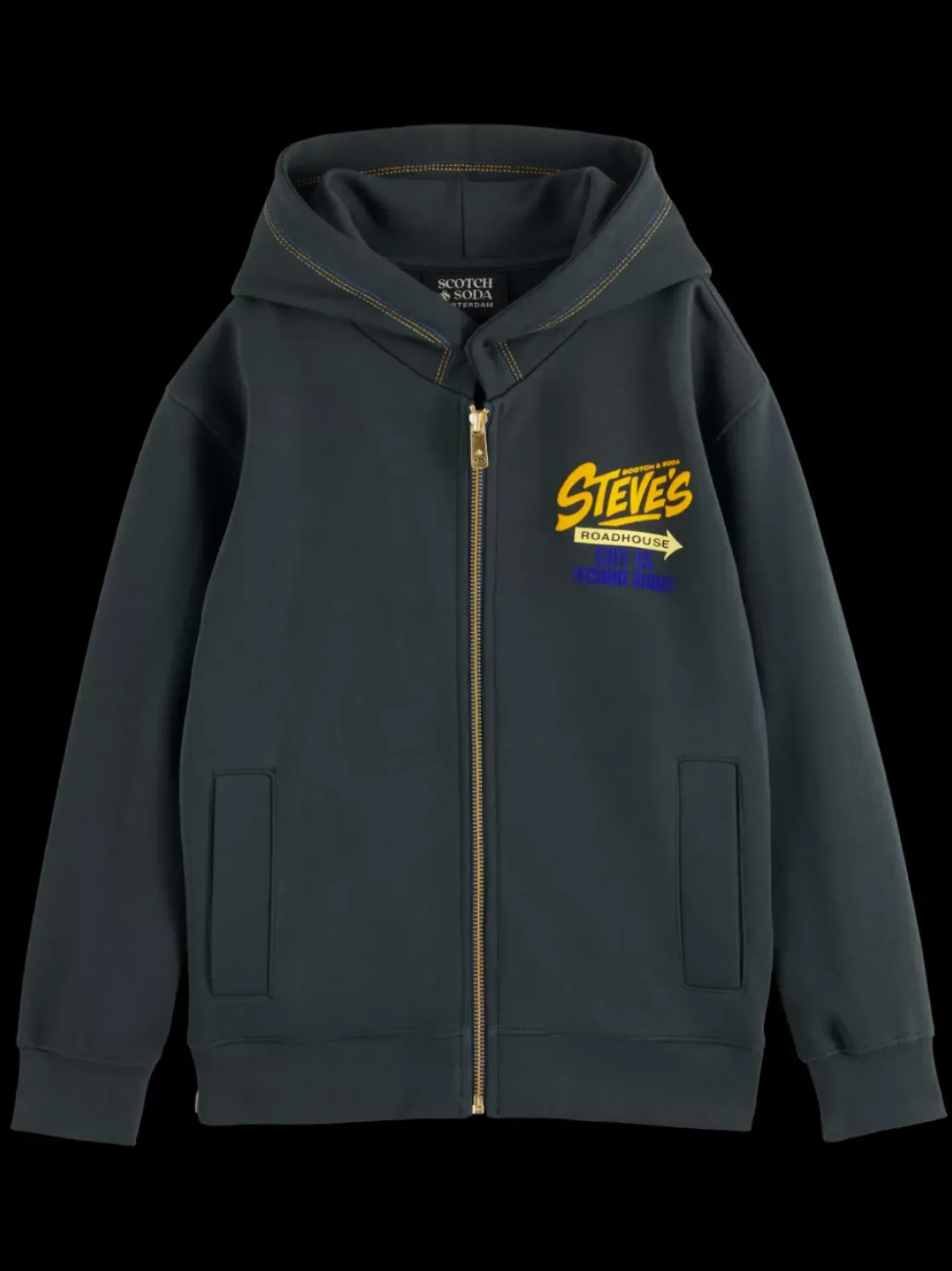 OVERSIZED ARTWORK ZIP THROUGH HOODIE-Scotch & Soda Online