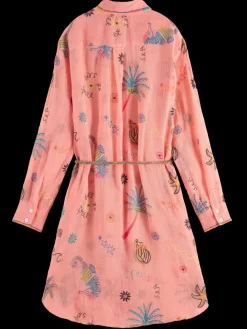 OVERSIZED SHIRT DRESS WITH MULTICOLOR EMBROIDERY-Scotch & Soda Online