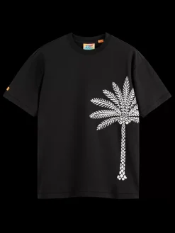 Palm tree embroidery t-shirt-Scotch & Soda Hot