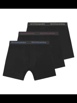 3PK MENS SOLID COTTON STRETCH BOXER BRIEF UNDERWEAR-Scotch & Soda Discount