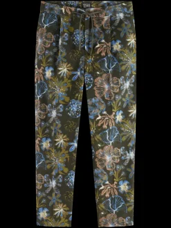 Pleated loose tapered printed velvet jogger-Scotch & Soda Online