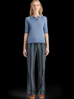 Pointelle collared knitted tee-Scotch & Soda Online