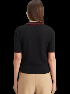 Pointelle collared knitted tee-Scotch & Soda Online