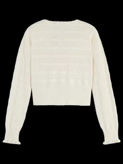 Pointelle crew neck cardigan-Scotch & Soda Hot