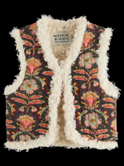 PRINTED GILET WITH FAUX FUR-Scotch & Soda Fashion