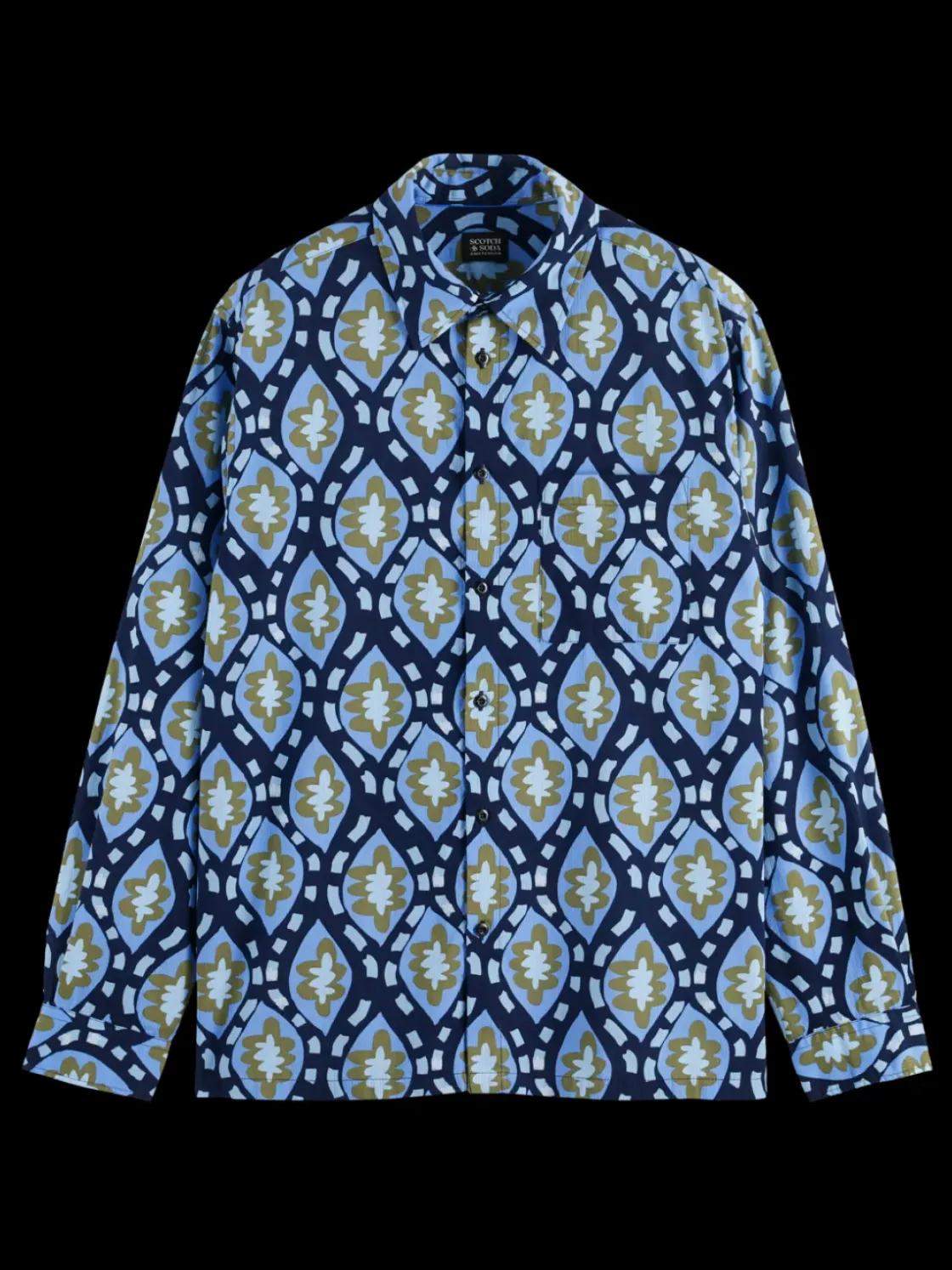 Printed seersucker shirt-Scotch & Soda Outlet