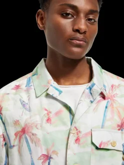 Printed tencel-hemp blouson-Scotch & Soda Online