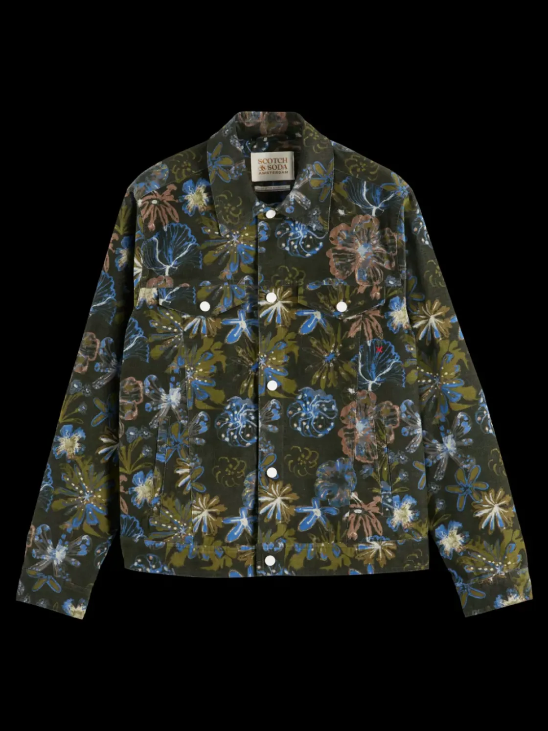 Printed velvet trucker jacket-Scotch & Soda Discount