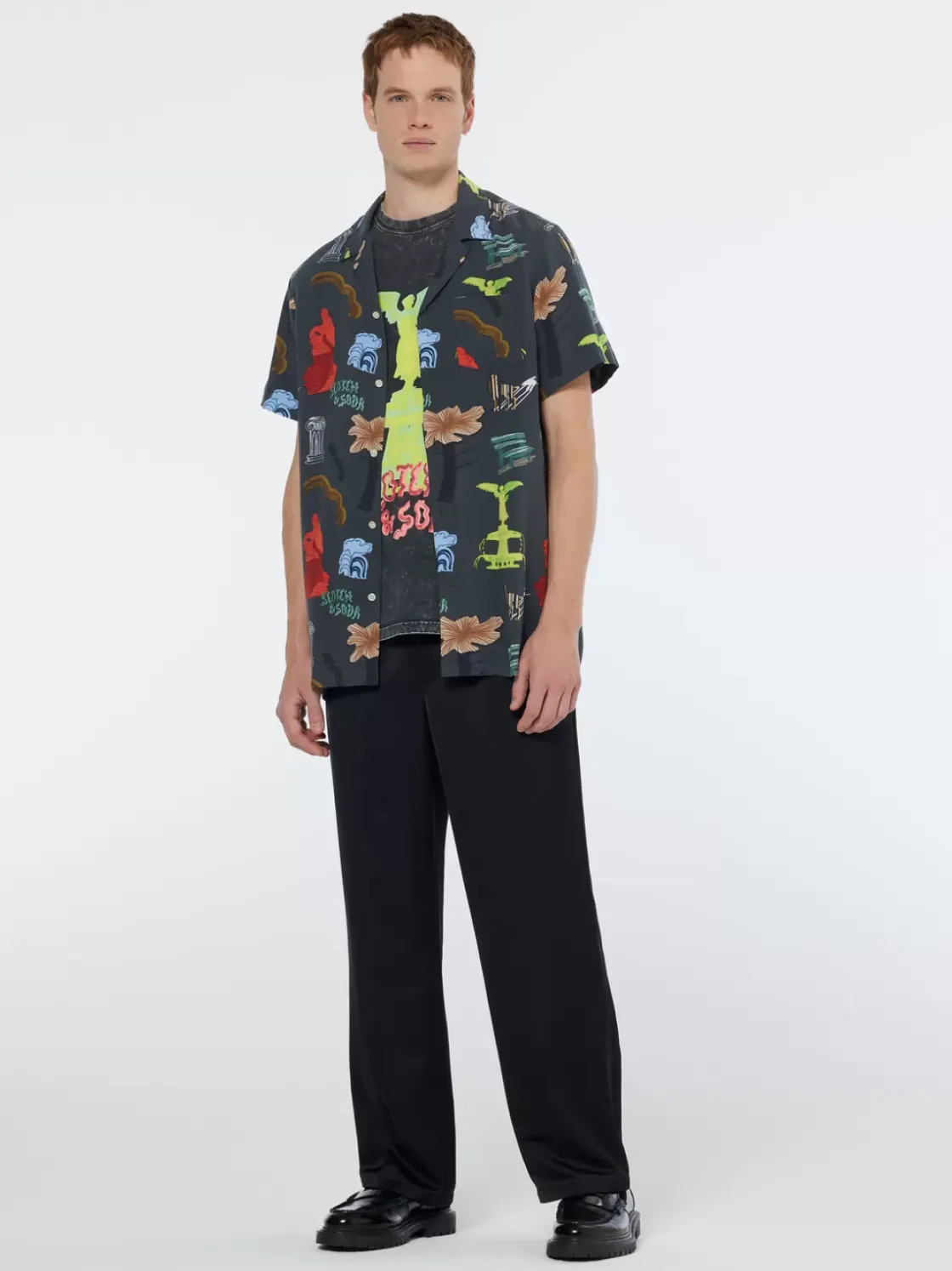 Regular fit short sleeve AOP viscose shirt-Scotch & Soda Sale