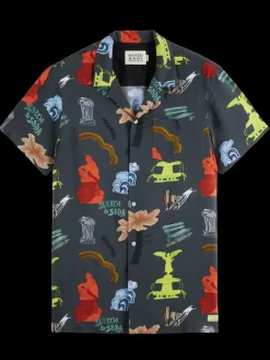 Regular fit short sleeve AOP viscose shirt-Scotch & Soda Sale