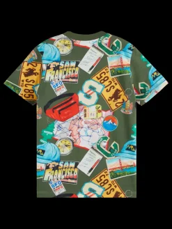 Regular-fit allover printed t-shirt-Scotch & Soda Online