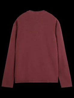 Relaxed fit blanket stitch slub longsleeve t-shirt-Scotch & Soda Fashion