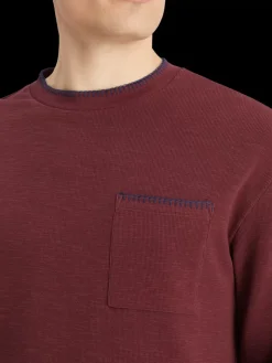 Relaxed fit blanket stitch slub longsleeve t-shirt-Scotch & Soda Fashion