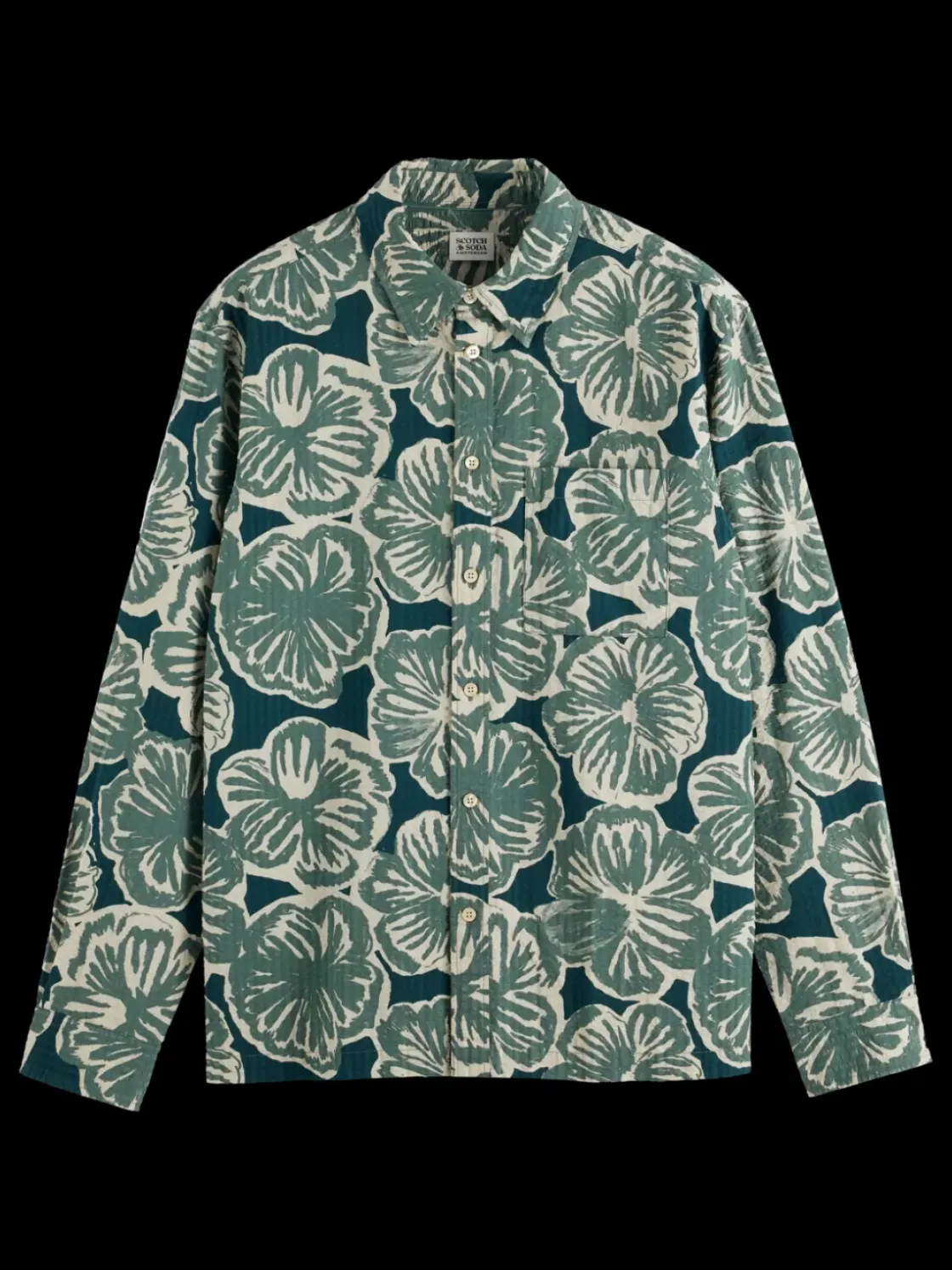 RELAXED FIT SEERSUCKER AOP SHIRT-Scotch & Soda Outlet