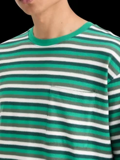 RELAXED FIT STRUCTURE STRIPE T-SHIRT-Scotch & Soda New