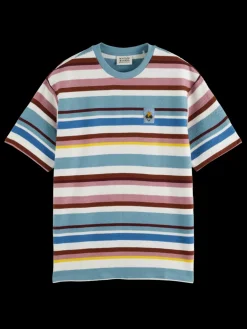 Relaxed fit textured striped t-shirt-Scotch & Soda Sale