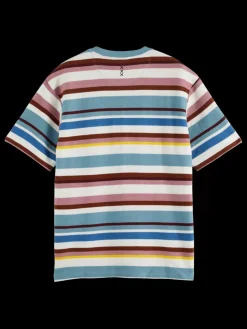 Relaxed fit textured striped t-shirt-Scotch & Soda Sale