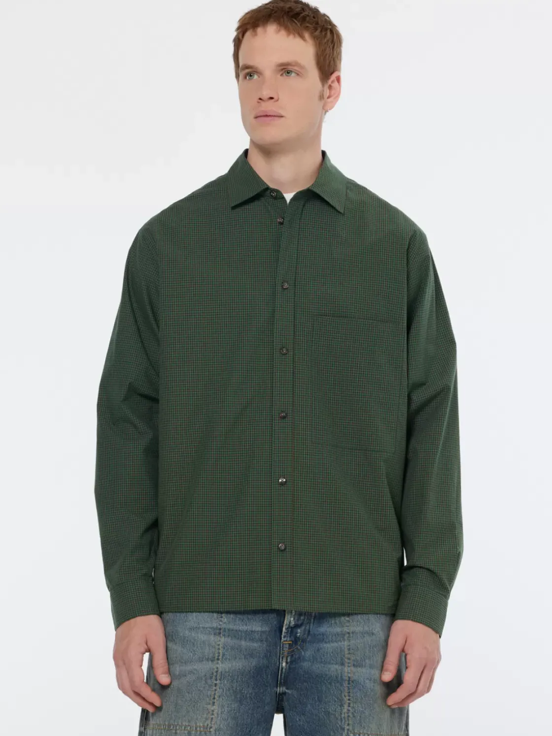 Relaxed fit yarn-dyed micro-check shirt-Scotch & Soda Fashion