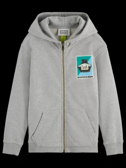 RELAXED-FIT ARTWORK ZIP-THROUGH HOODIE-Scotch & Soda Fashion