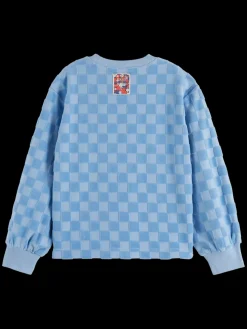 RELAXED-FIT VELOUR CHECKERBOARD CREWNECK-Scotch & Soda Discount