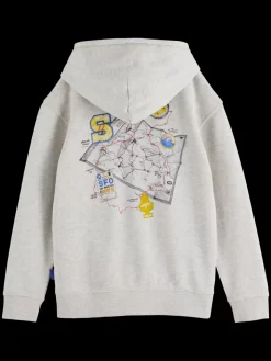 RELAXED-FIT ZIP-THROUGH ARTWORK HOODIE-Scotch & Soda New