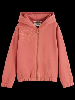 RELAXED-FIT ZIP-THROUGH HOODIE WITH EMBROIDERED ARTWORKS-Scotch & Soda Sale