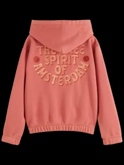 RELAXED-FIT ZIP-THROUGH HOODIE WITH EMBROIDERED ARTWORKS-Scotch & Soda Sale