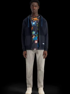 Reverse terry zip through hoodie-Scotch & Soda Outlet