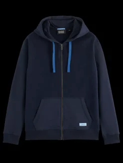 Reverse terry zip through hoodie-Scotch & Soda Outlet