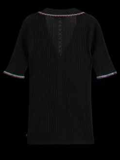 RIB COLLARED KNITTED TEE-Scotch & Soda Fashion