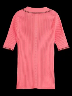 RIB COLLARED KNITTED TEE-Scotch & Soda Fashion