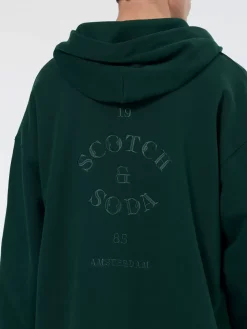 Rib insert zipped loose fit hoodie-Scotch & Soda Best