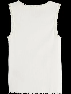 RIBBED TANK WITH LITTLE RUFFLE-Scotch & Soda Fashion