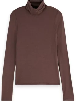 ROLL UP NECK LONG SLEEVE T-SHIRT-Scotch & Soda Hot