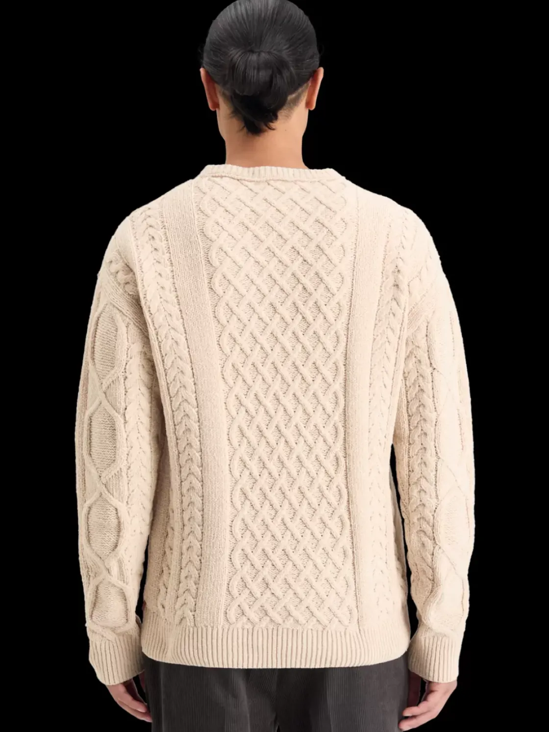 ROUND NECK EXTRA DROPPED SHOULDER CHENILLE CABLE SWEATER-Scotch & Soda New