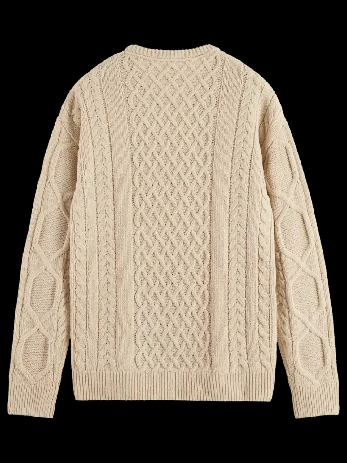 ROUND NECK EXTRA DROPPED SHOULDER CHENILLE CABLE SWEATER-Scotch & Soda New