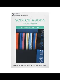 SCOTCH & SODA MEN'S UNDERWEAR SS24 - 3PK BOXER BRIEF (PRINT)-Scotch & Soda Discount