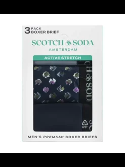 SCOTCH & SODA MEN'S UNDERWEAR SS24 - 3PK BOXER BRIEF (PRINT)-Scotch & Soda Discount