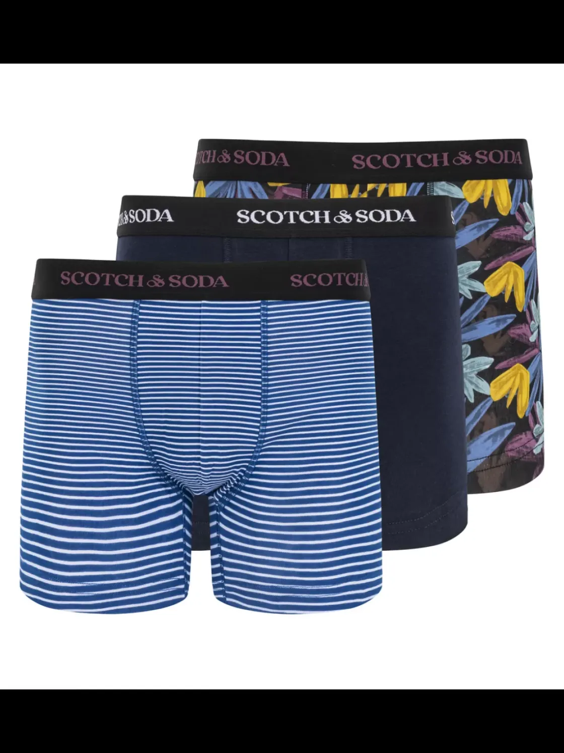 SCOTCH & SODA MEN'S UNDERWEAR SS24 - 3PK BOXER BRIEF (PRINT)-Scotch & Soda Discount