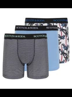 SCOTCH & SODA MEN'S UNDERWEAR SS24 - 3PK COTTON STRETCH TRUNK (PRINT)-Scotch & Soda Fashion