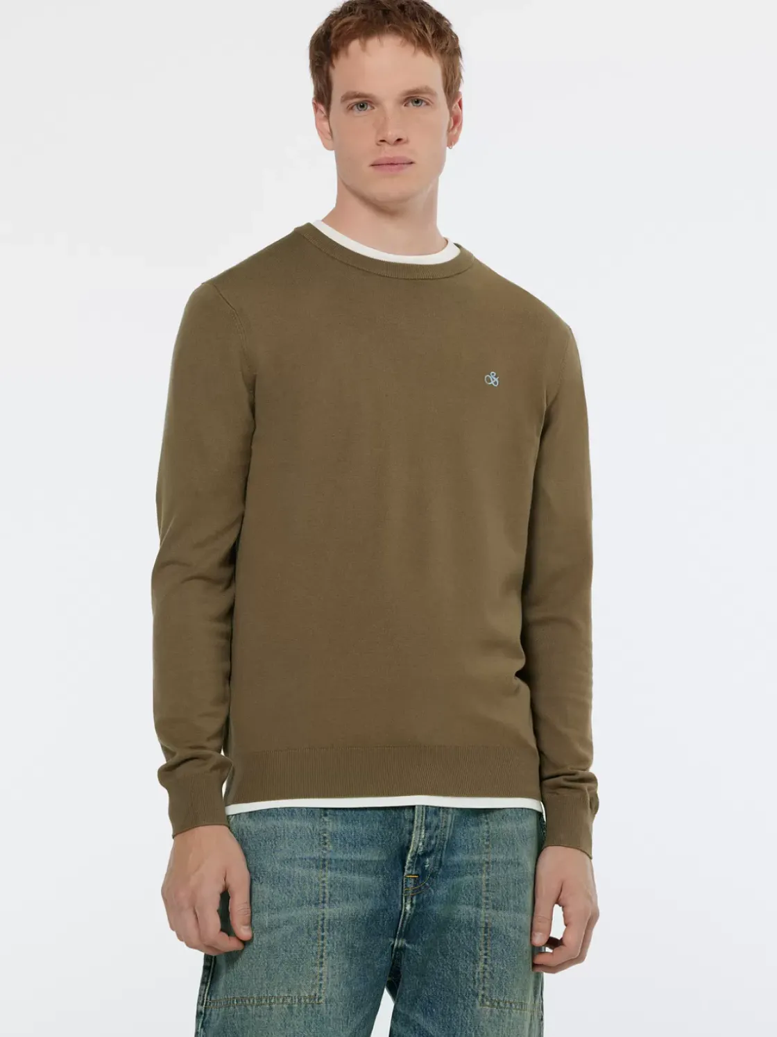 Seasonal core - viscose regular fit crewneck-Scotch & Soda Online