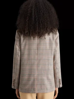 Sequin prince of wales check boyfriend single breasted blazer-Scotch & Soda Sale