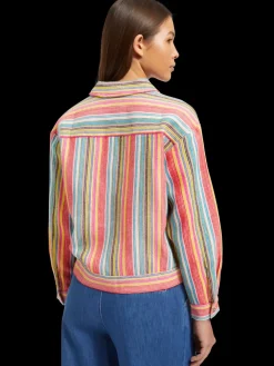 SHORT TRUCKER JACKET IN MULTI COLOUR STRIPE-Scotch & Soda Sale