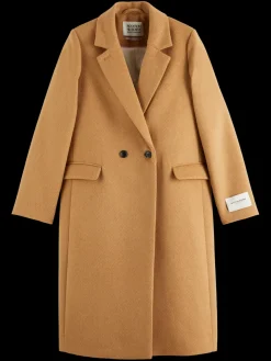 SINGLE BREASTED HERRINGBONE WOOL BLEND TAILORED COAT-Scotch & Soda Online